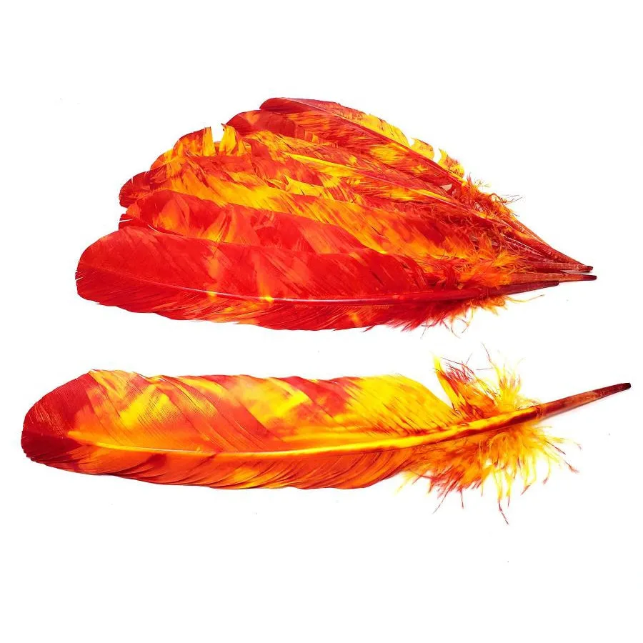 10-12" Tie Dye Red Feather