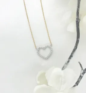 10k Gold CZ Heart Necklace