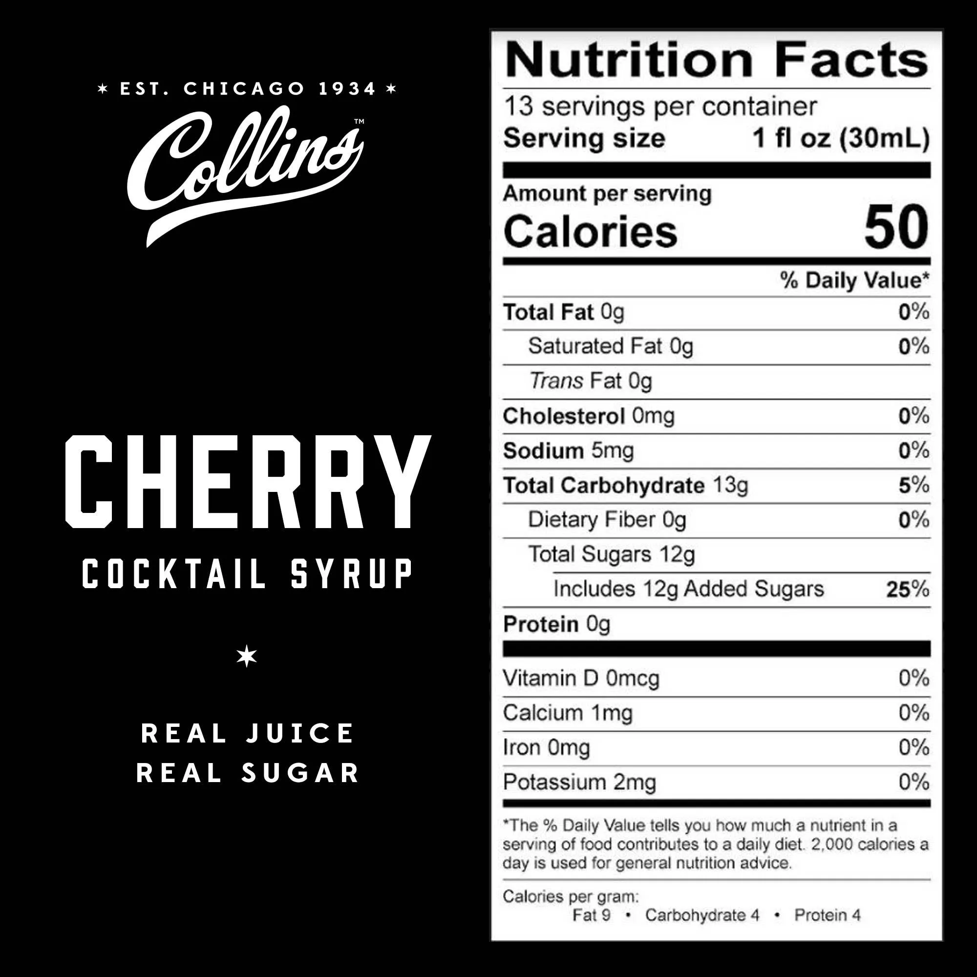 12.7 oz. Cherry Cocktail Syrup by Collins