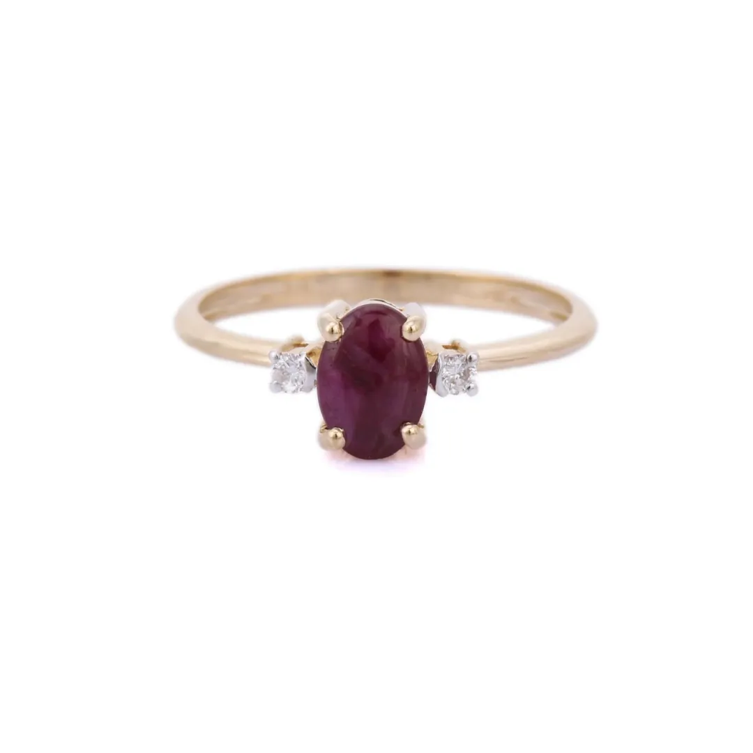 14K Yellow Gold Ruby Ring