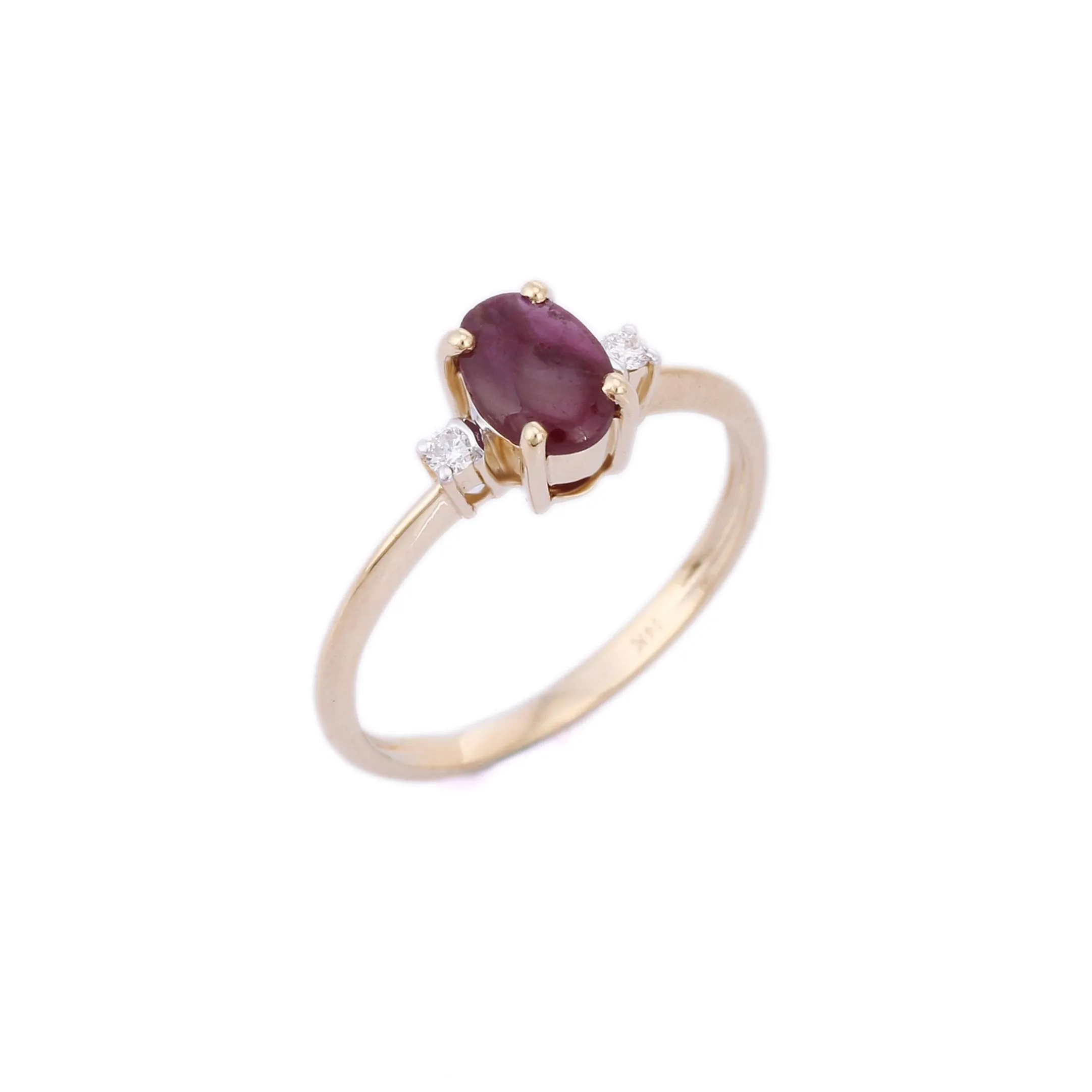 14K Yellow Gold Ruby Ring