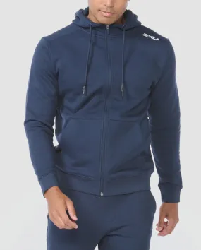 2XU Mens Aspire Full Zip Hoodie - Midnight/White