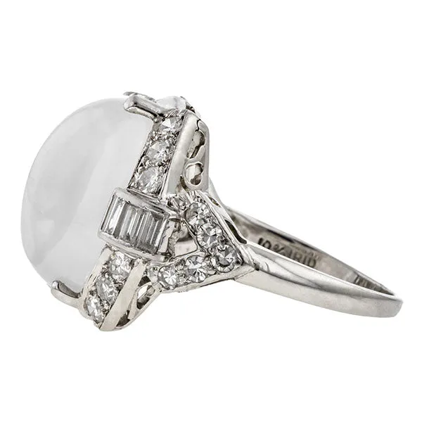 Art Deco Moonstone & Diamond Ring