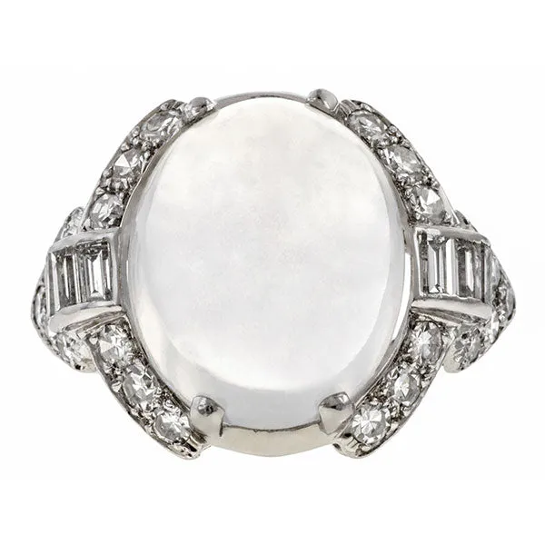 Art Deco Moonstone & Diamond Ring