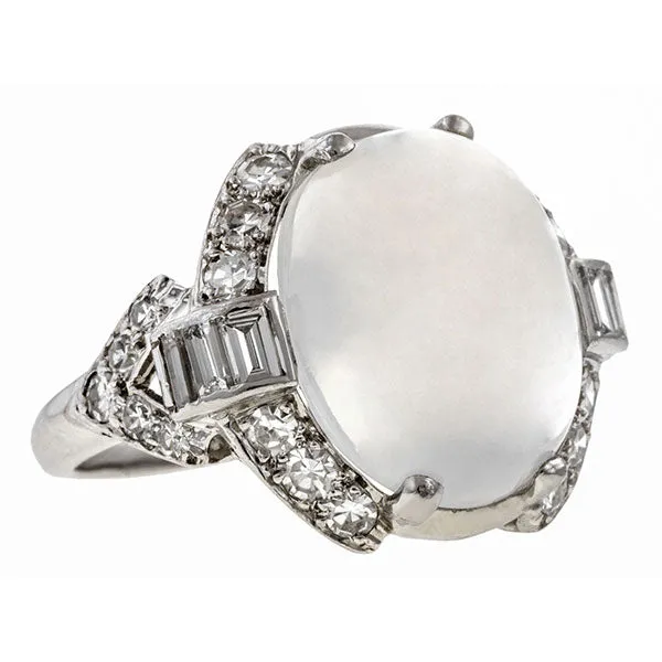 Art Deco Moonstone & Diamond Ring