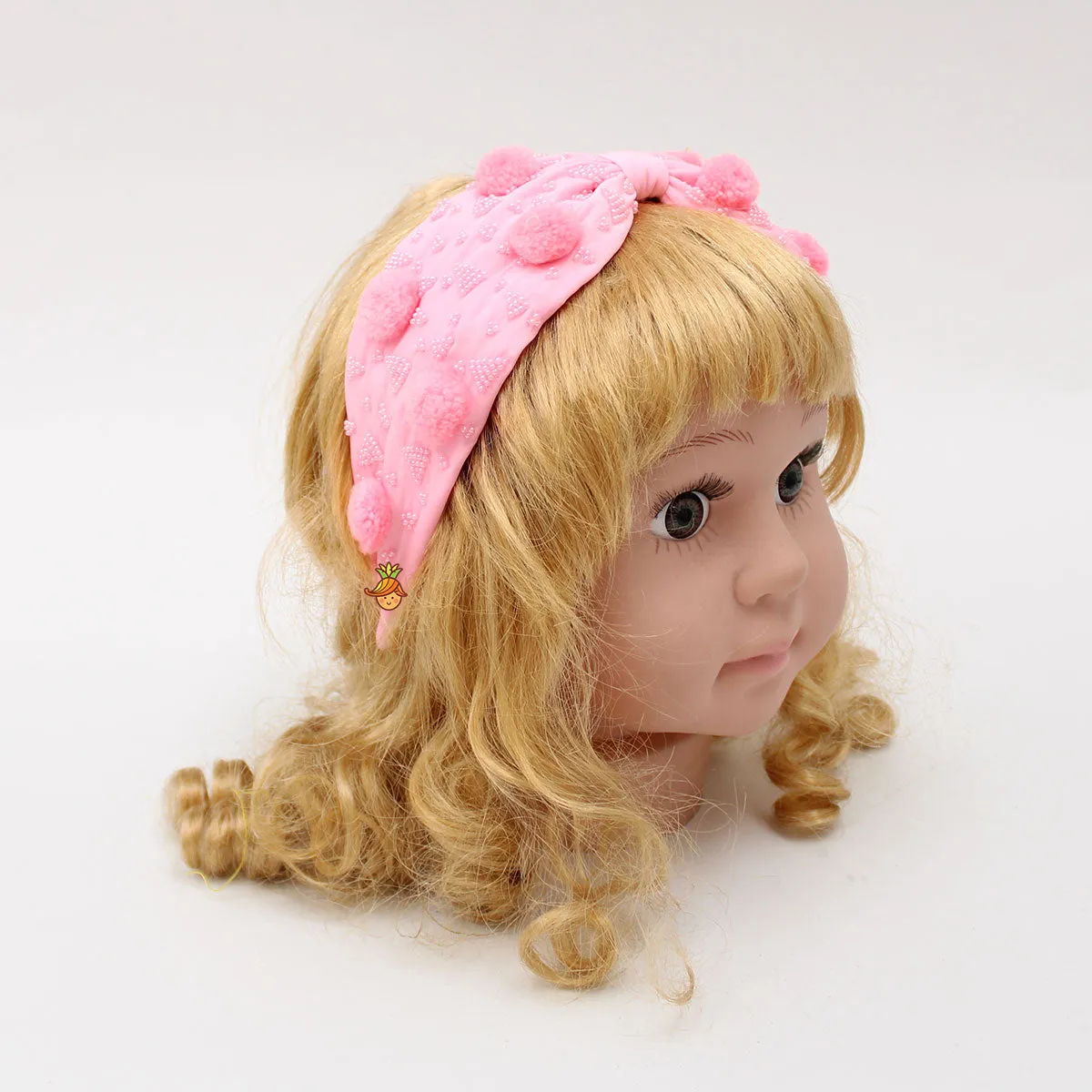 Baby Pink Pom Pom Hair Band