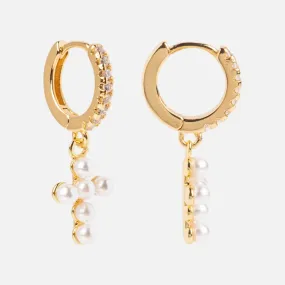 Baby VIVI CZ Cross Huggie Earrings