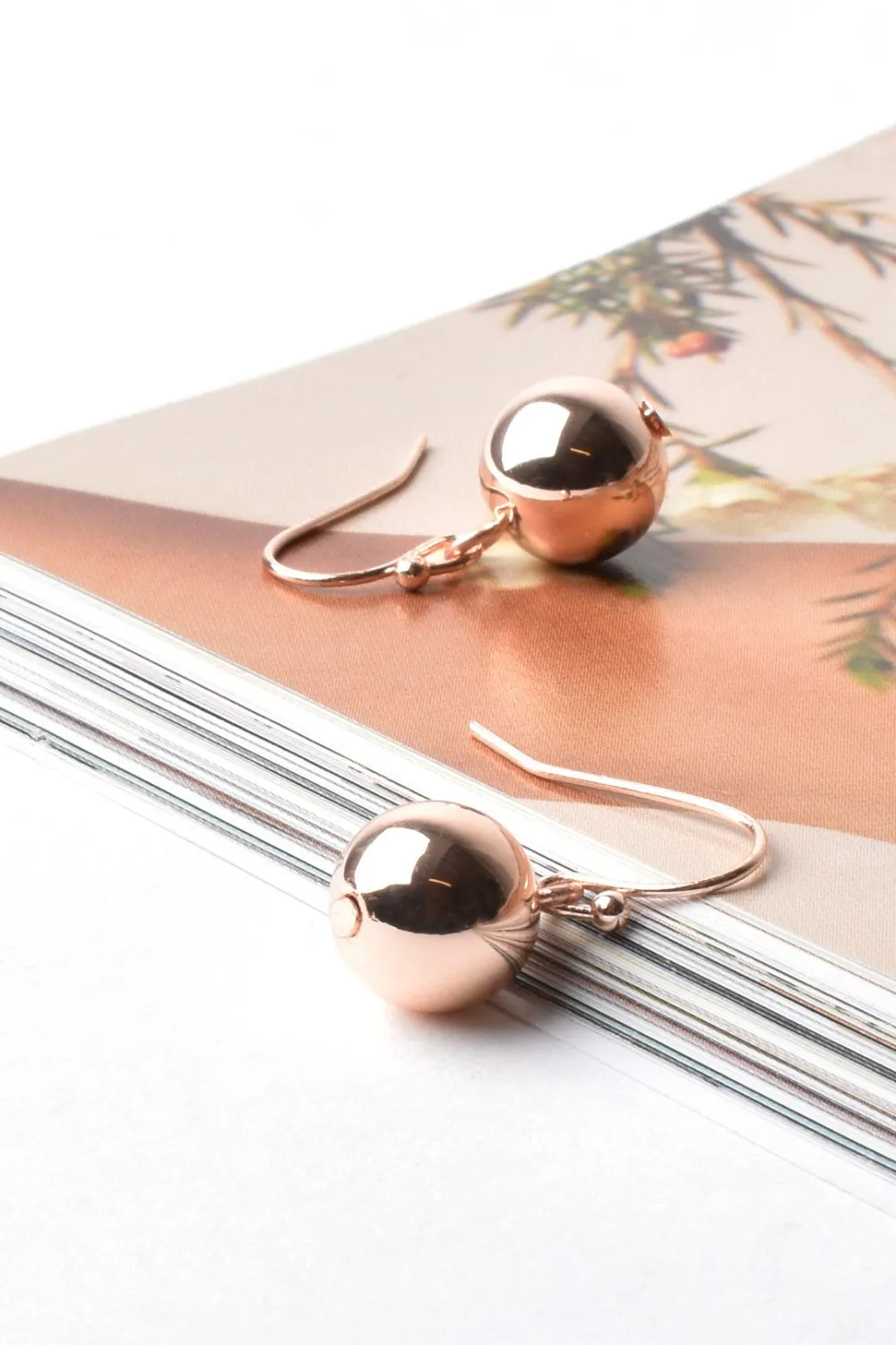 Ball Hook Earrings | Rose Gold