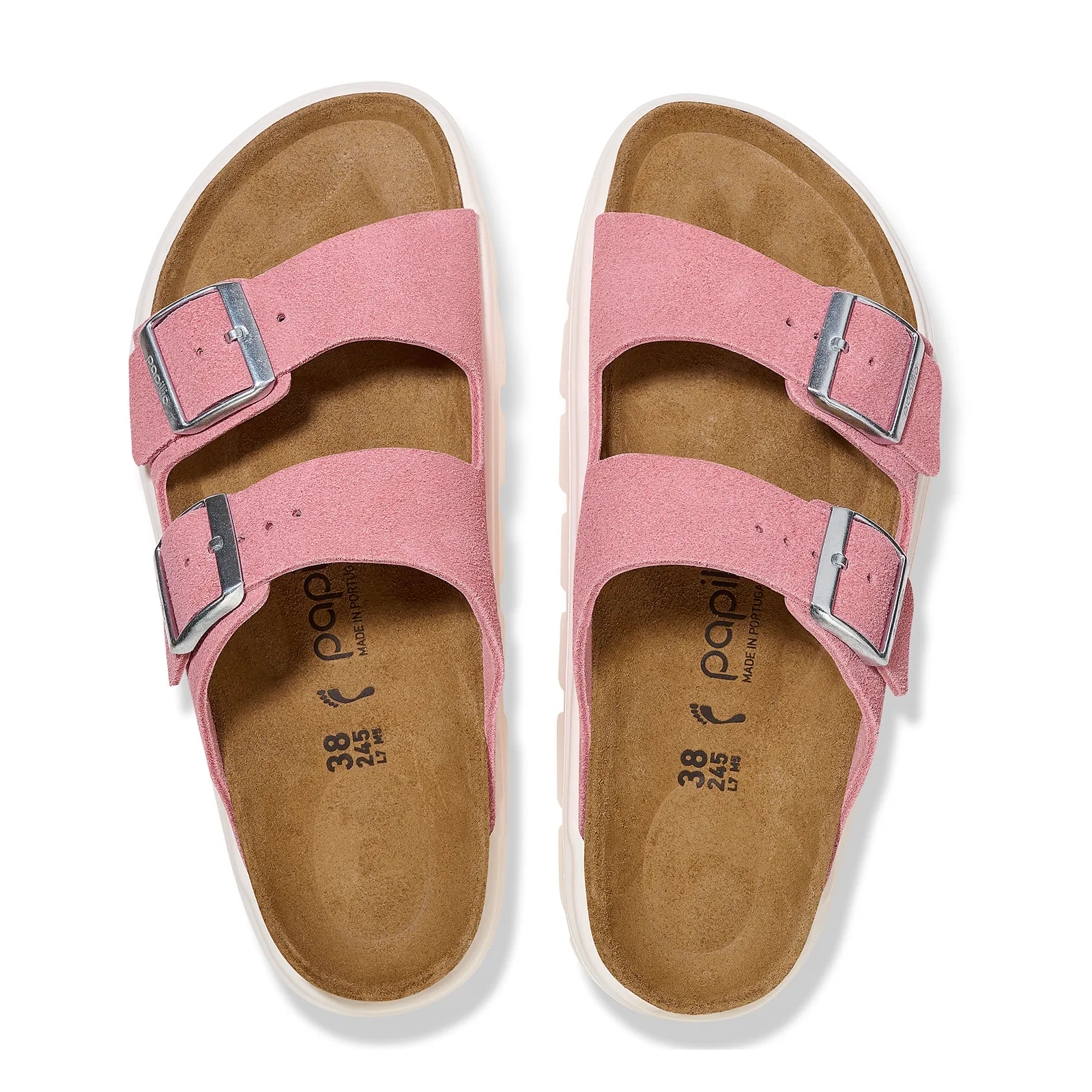 Birkenstock Arizona Chunky Slide Sandal (Women) - Candy Pink Suede