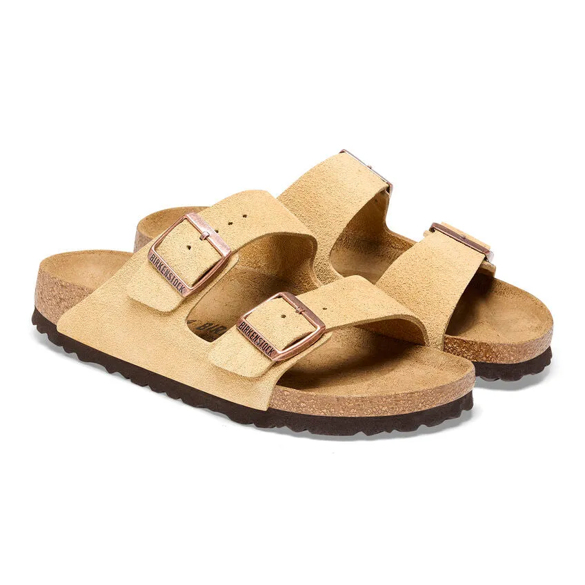 Birkenstock Women's Arizona Suede Leather (Latte Cream - Regular fit)