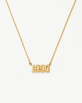 Birth Year Necklace  - Year 1990 | 18ct Gold Plated Vermeil