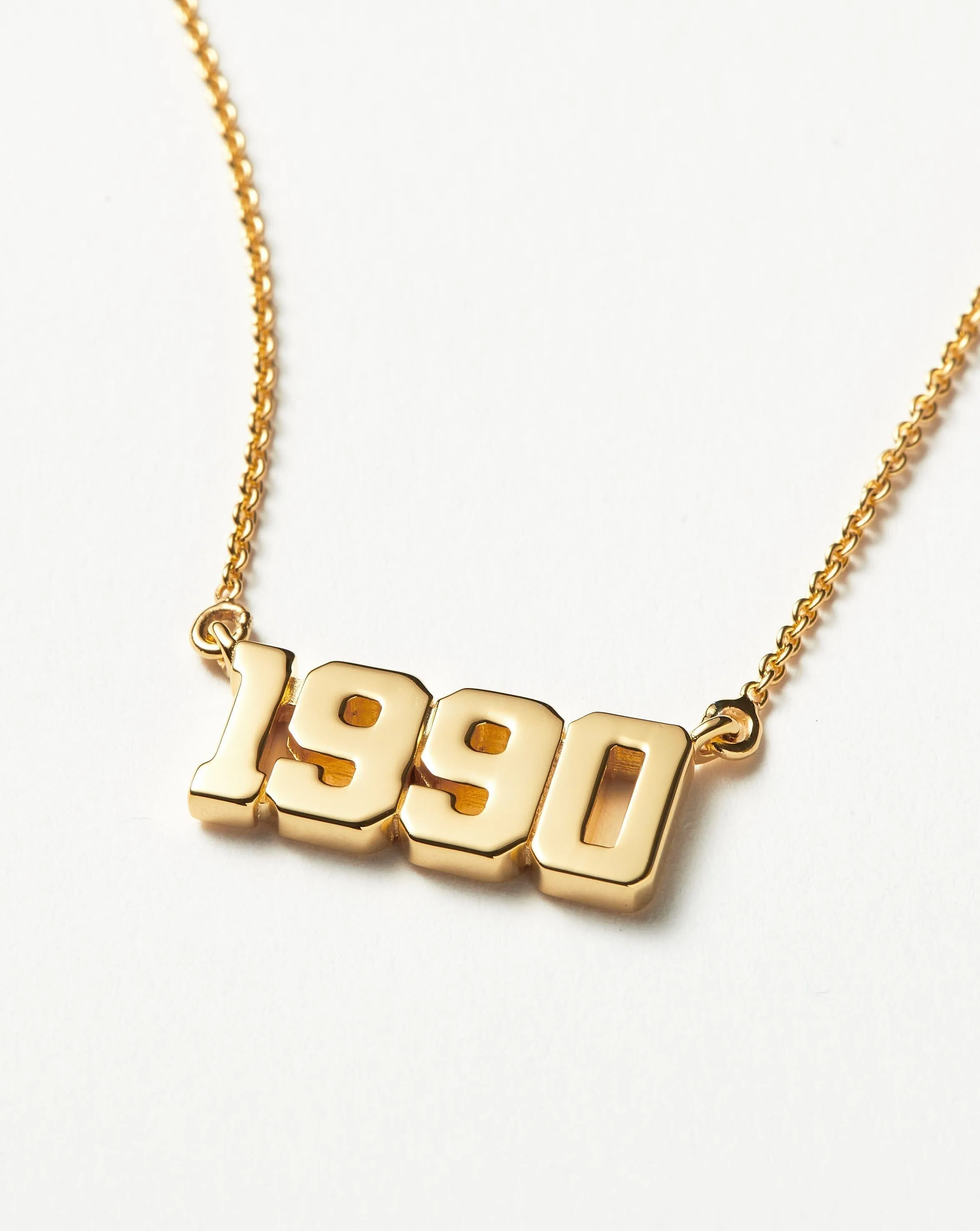 Birth Year Necklace  - Year 1990 | 18ct Gold Plated Vermeil