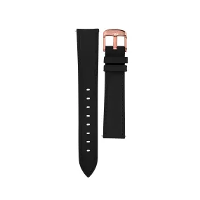 Black leather strap rosé gold