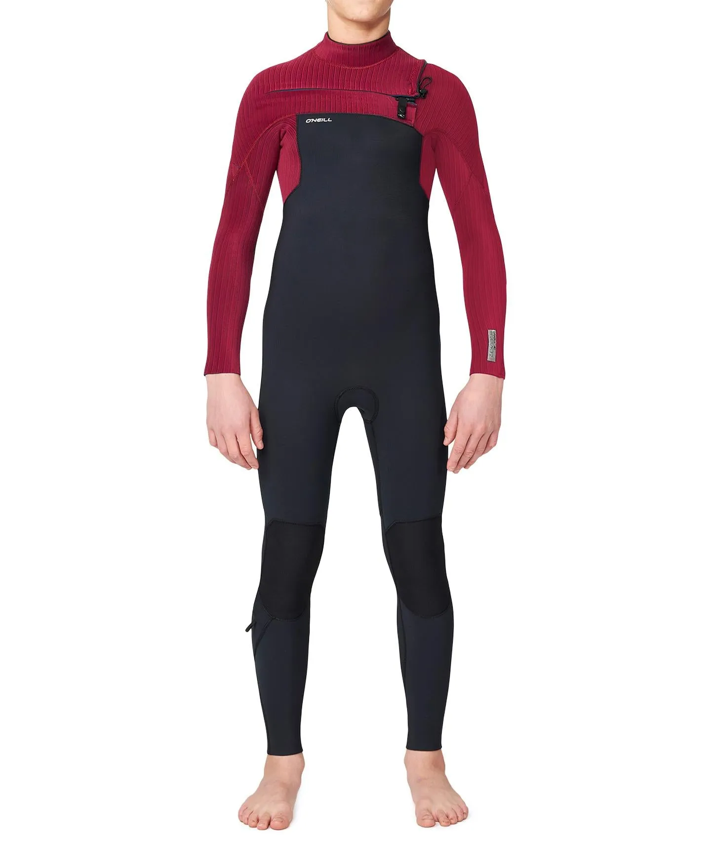 Boy's HyperFreak 3/2  Steamer Chest Zip Wetsuit - Dark Red