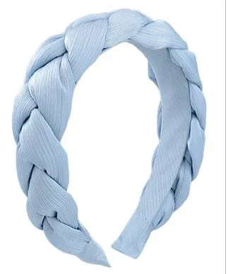 Braided Wide Headband - Light Blue