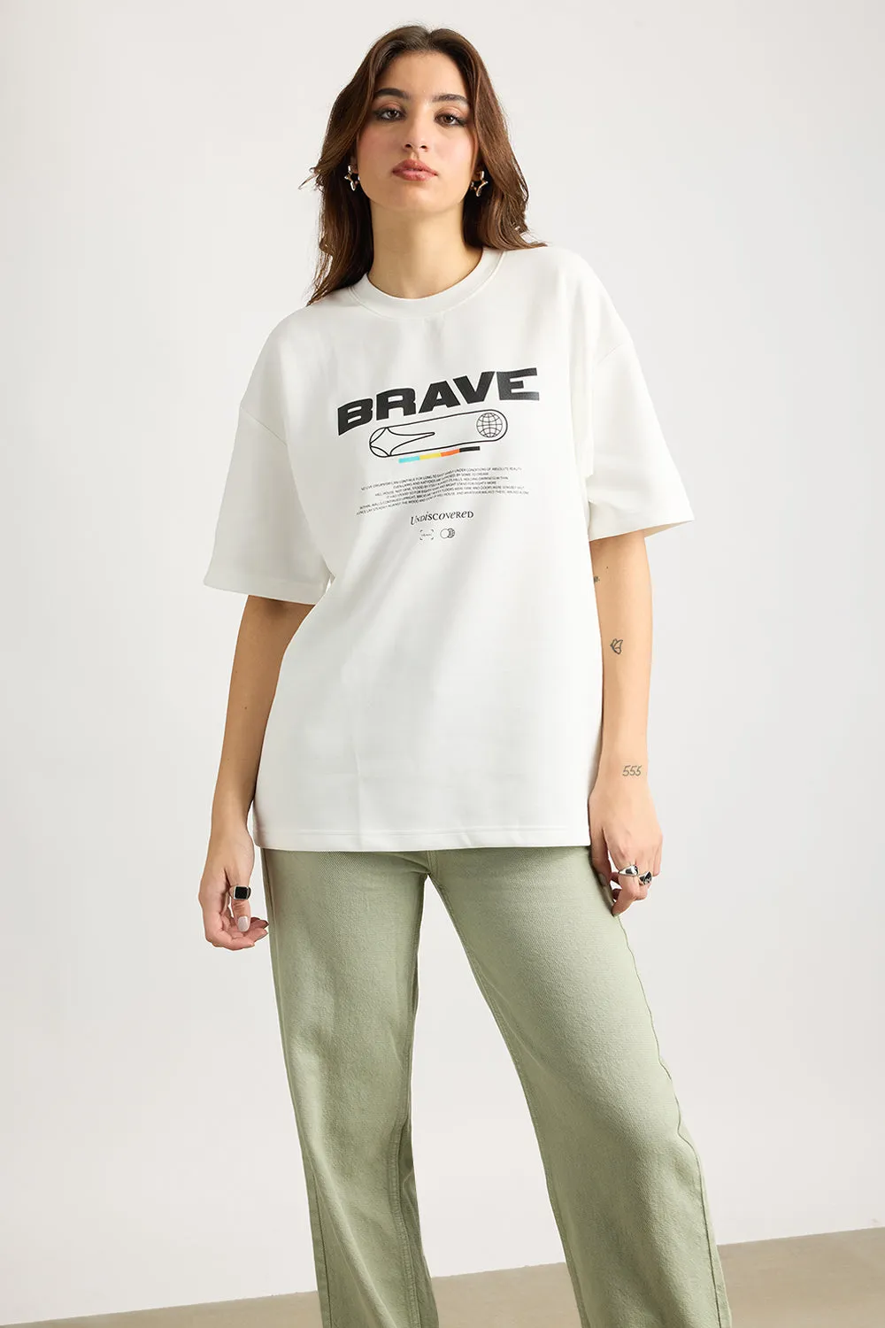 Brave White Tee