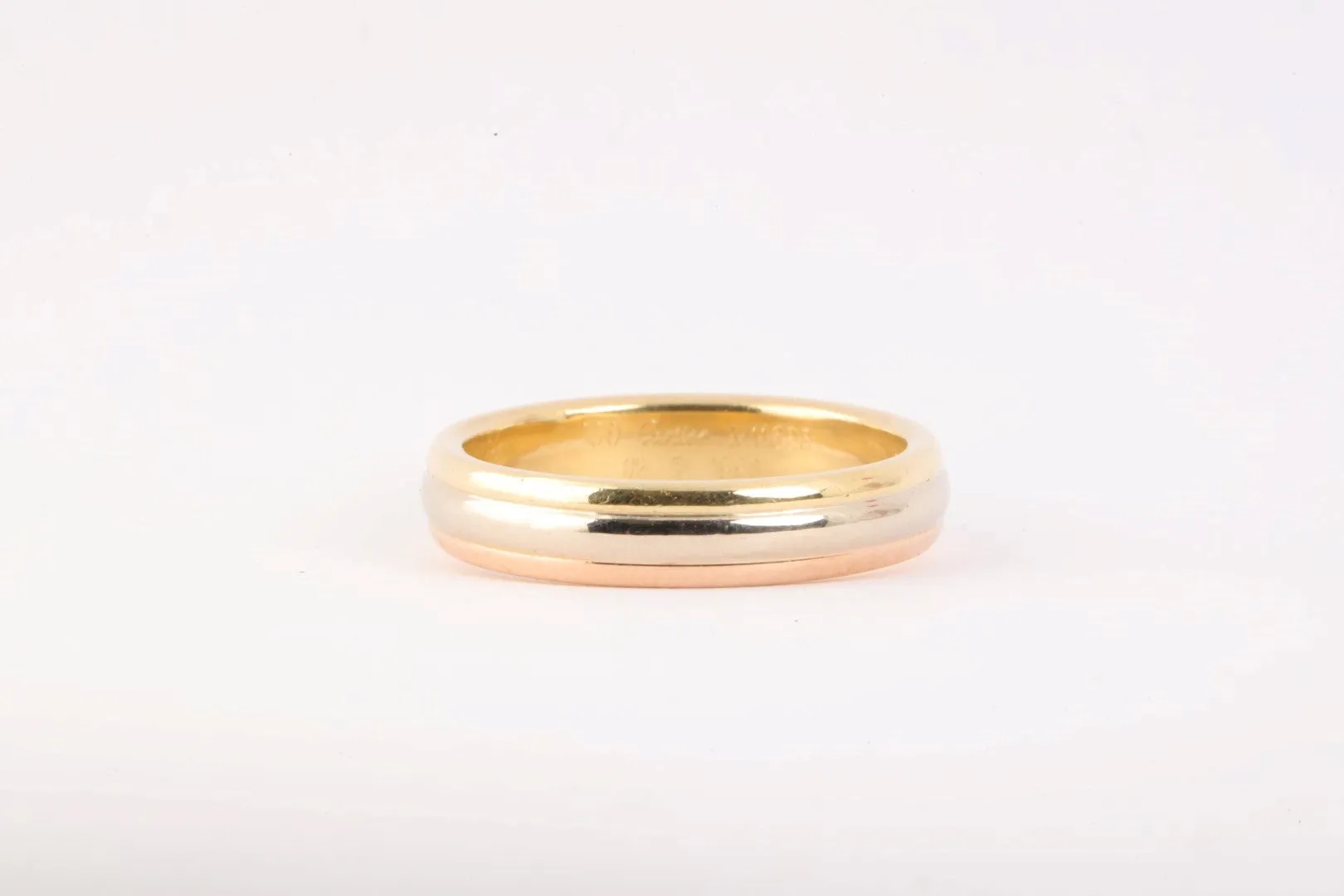 Cartier 18k Tri-Tone Gold Ring Band Size 50 (8.26g.)