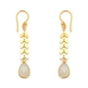 Cascade Drop Earrings - Rainbow Moonstone