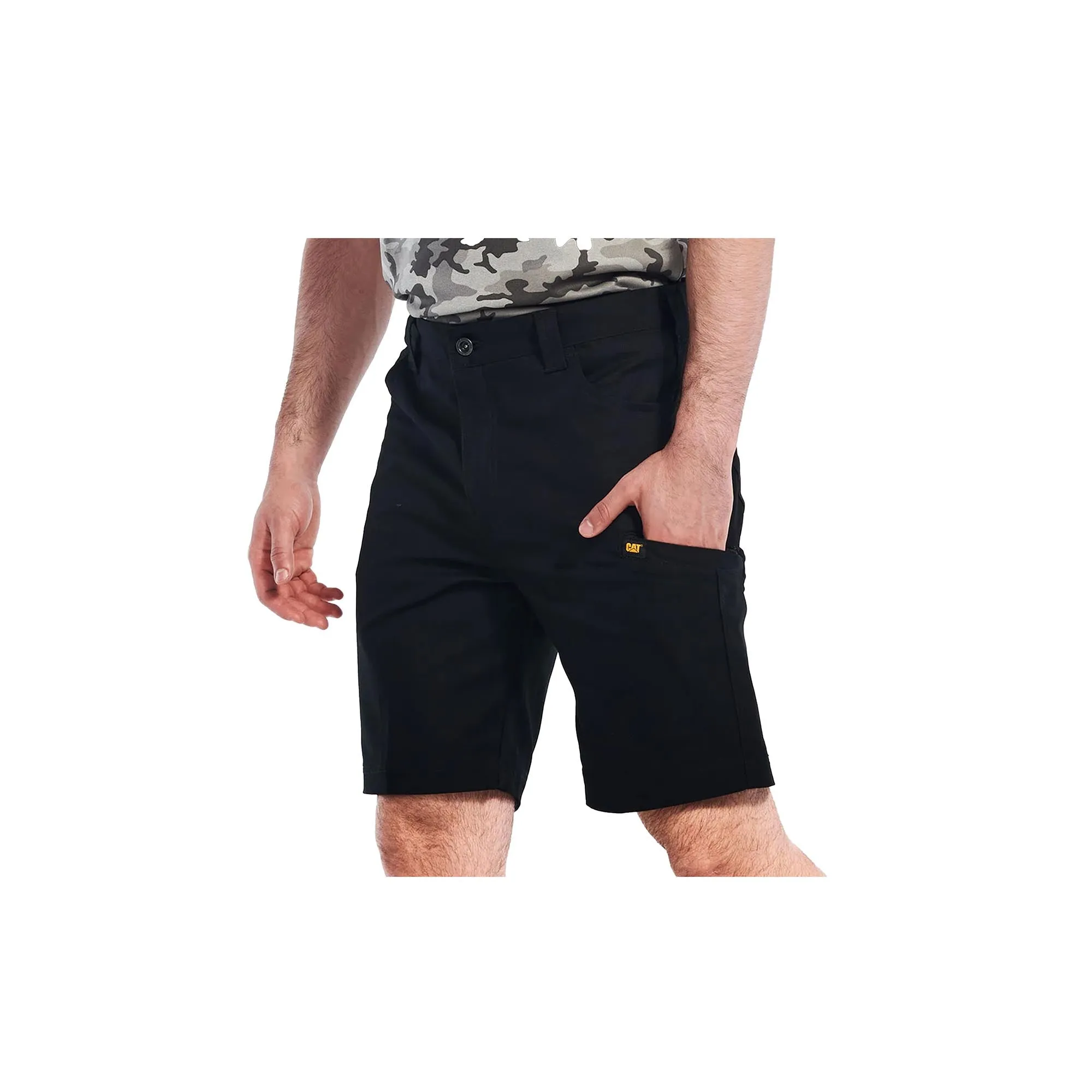 Caterpillar Stretch Canvas Utility Short Black