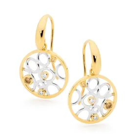 Champagne and white diamond earrings