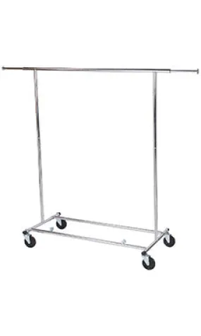 Chrome Single-Rail Collapsible Salesman Clothing Rack