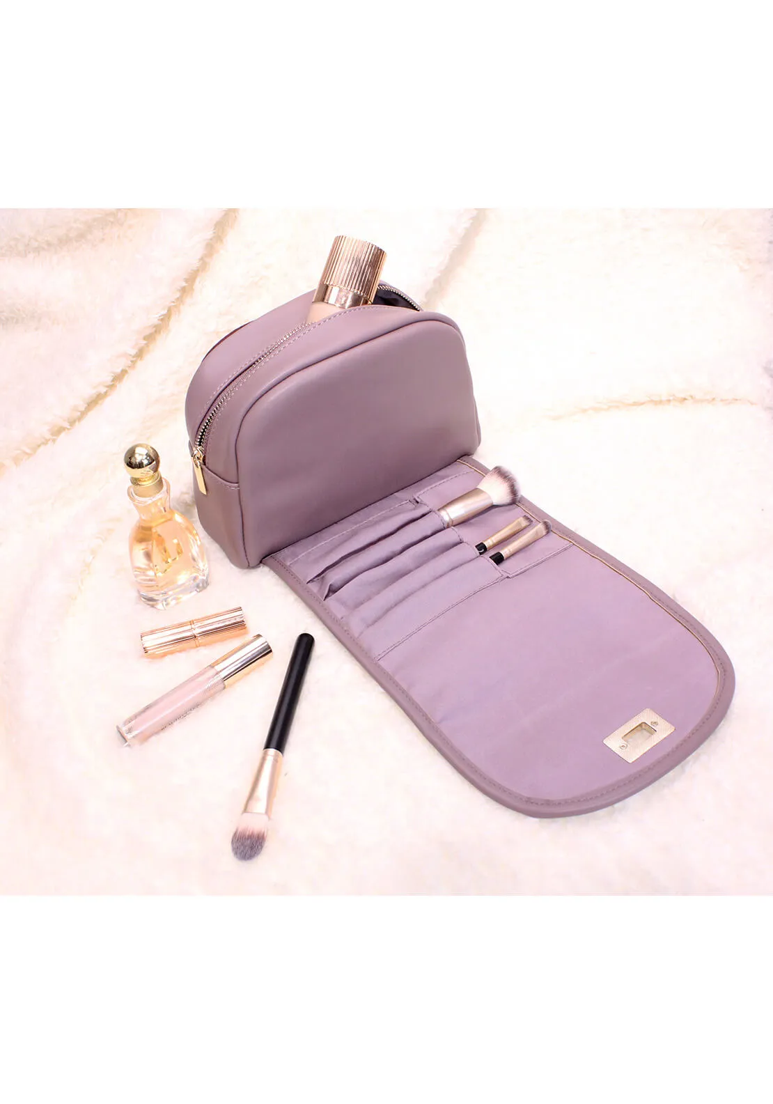 Cosmetic Case With Brush Section