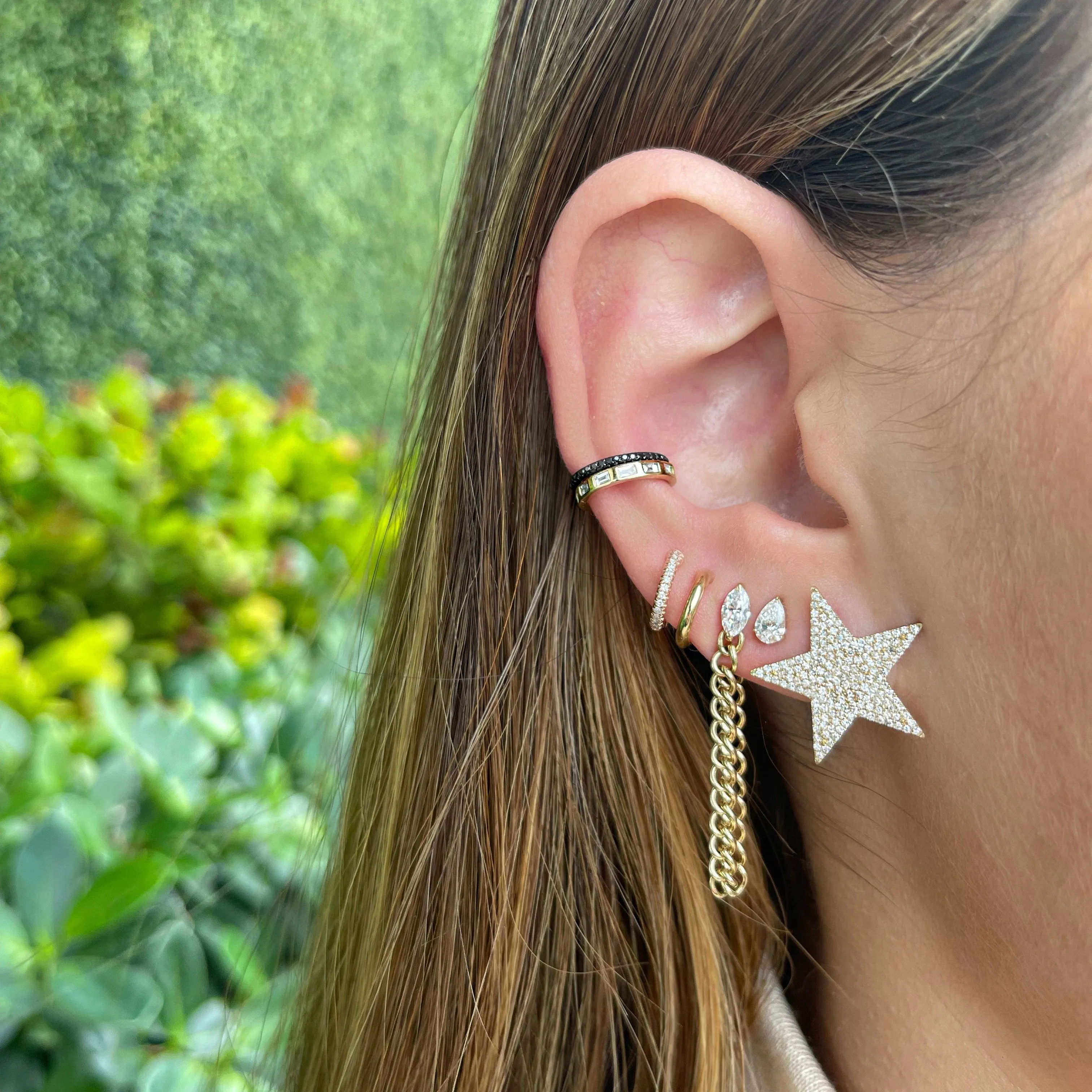 Diamond Star Stud Earrings