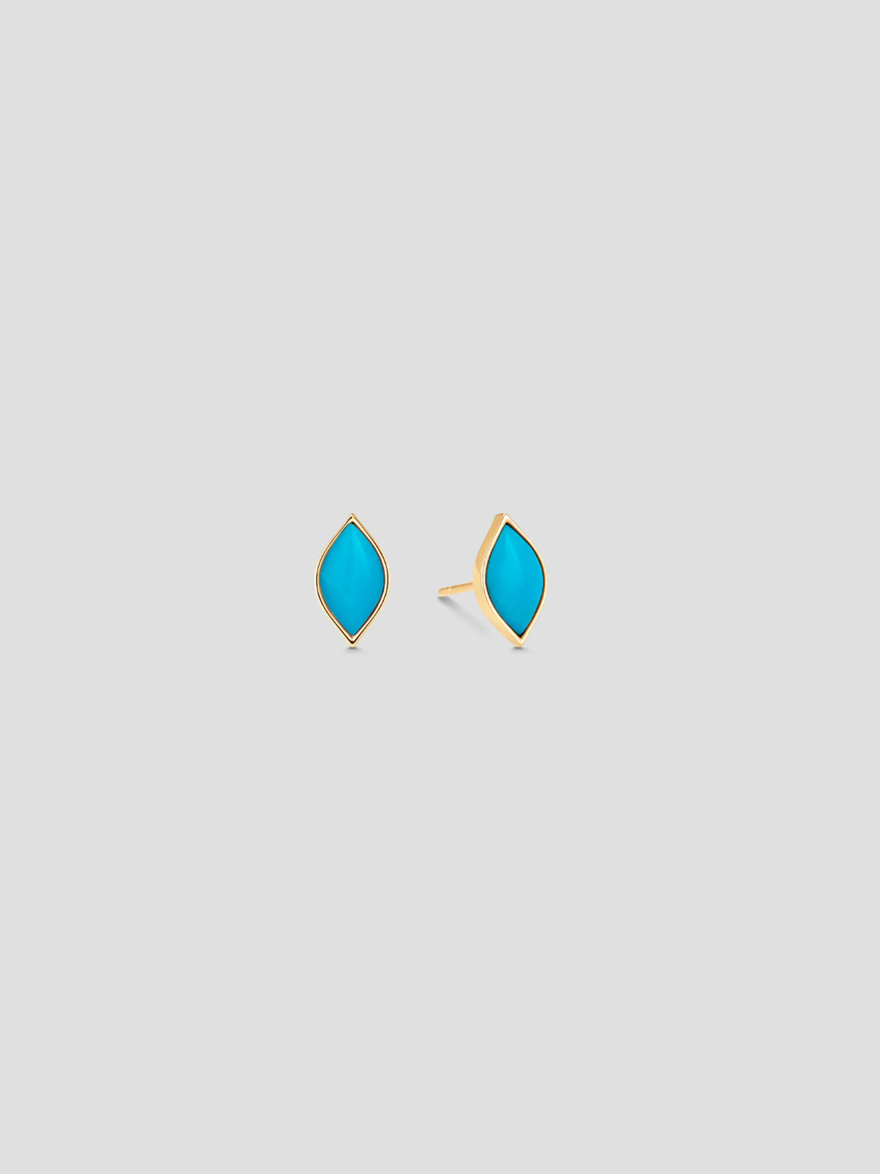 Donna Yellow Gold Turquoise Studs