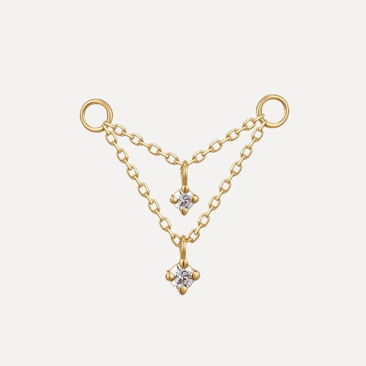 Double Diamond Chain Earring Charm