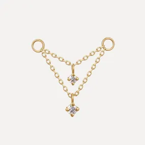 Double Diamond Chain Earring Charm