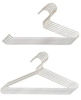 Embassy Stainless Steel Trouser / Saree Hangers (6 Pcs.) and Shirt Hangers (6 Pcs.), 36x19 cms & 38x19 cms