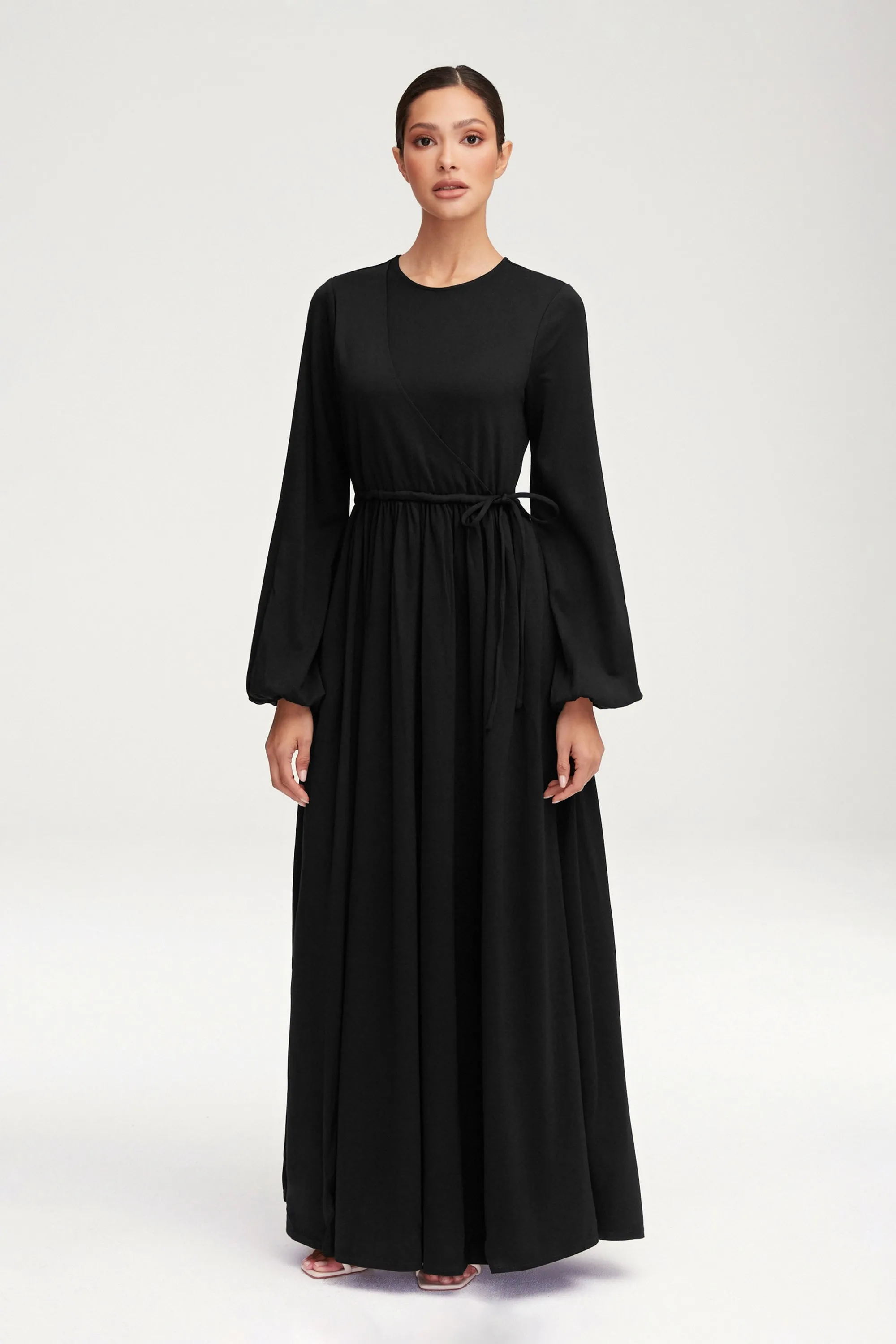 Emma Jersey Elastic Waist Maxi Dress - Black