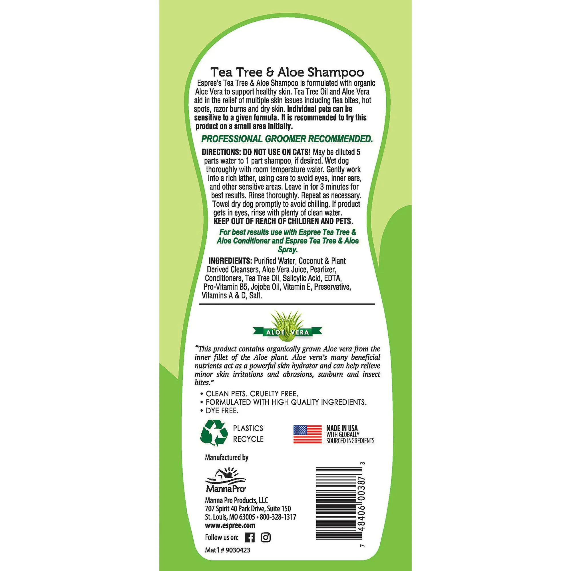 Espree Tea Tree & Aloe Shampoo For Dogs 20 Ounce