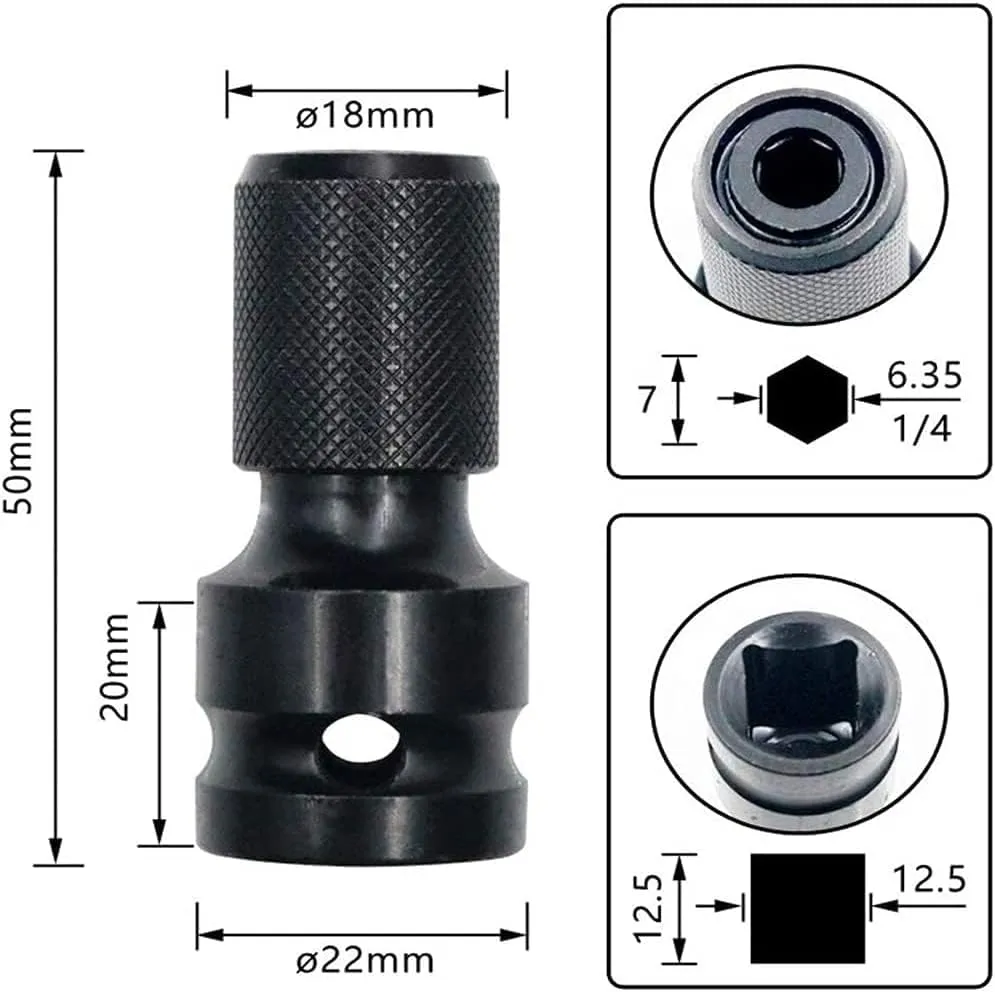 Excel 50mm Quick Release Impact Socket Hex Shank Adapter