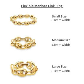 Flexible Gold Mariner Chain Ring