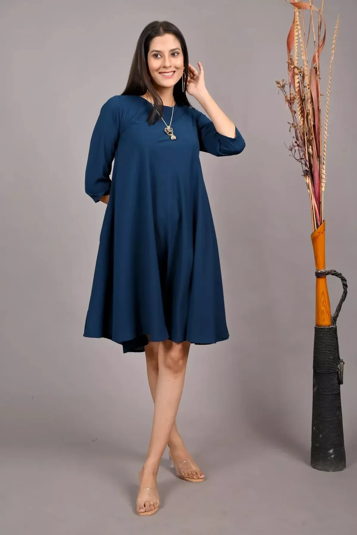 GEORGETTE FLAIRED DRESS