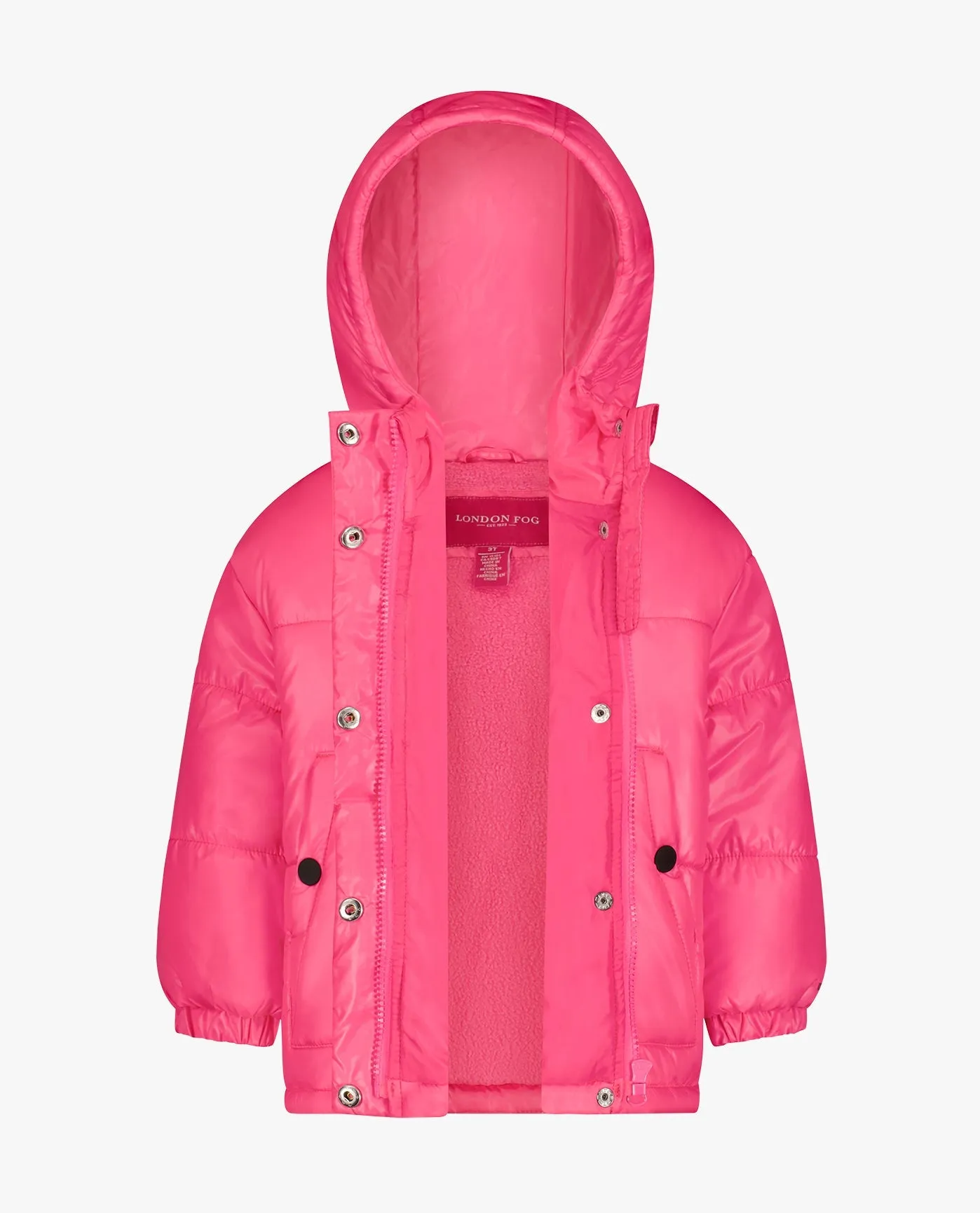 GIRLS ZIP-FRONT HEAVY WEIGHT PUFFER