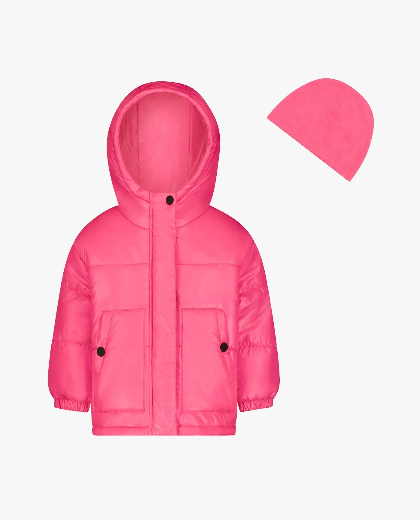 GIRLS ZIP-FRONT HEAVY WEIGHT PUFFER