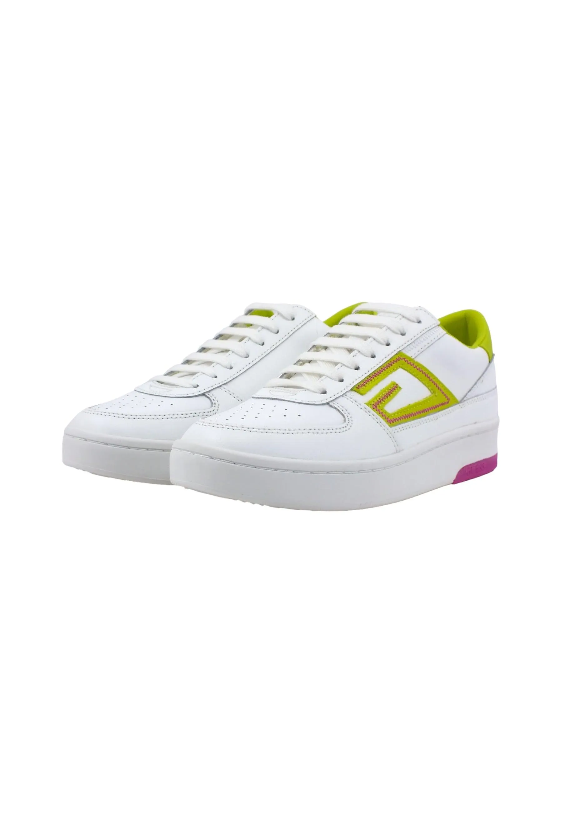 GUESS Sneaker Donna White Yellow FL7SILLEA12