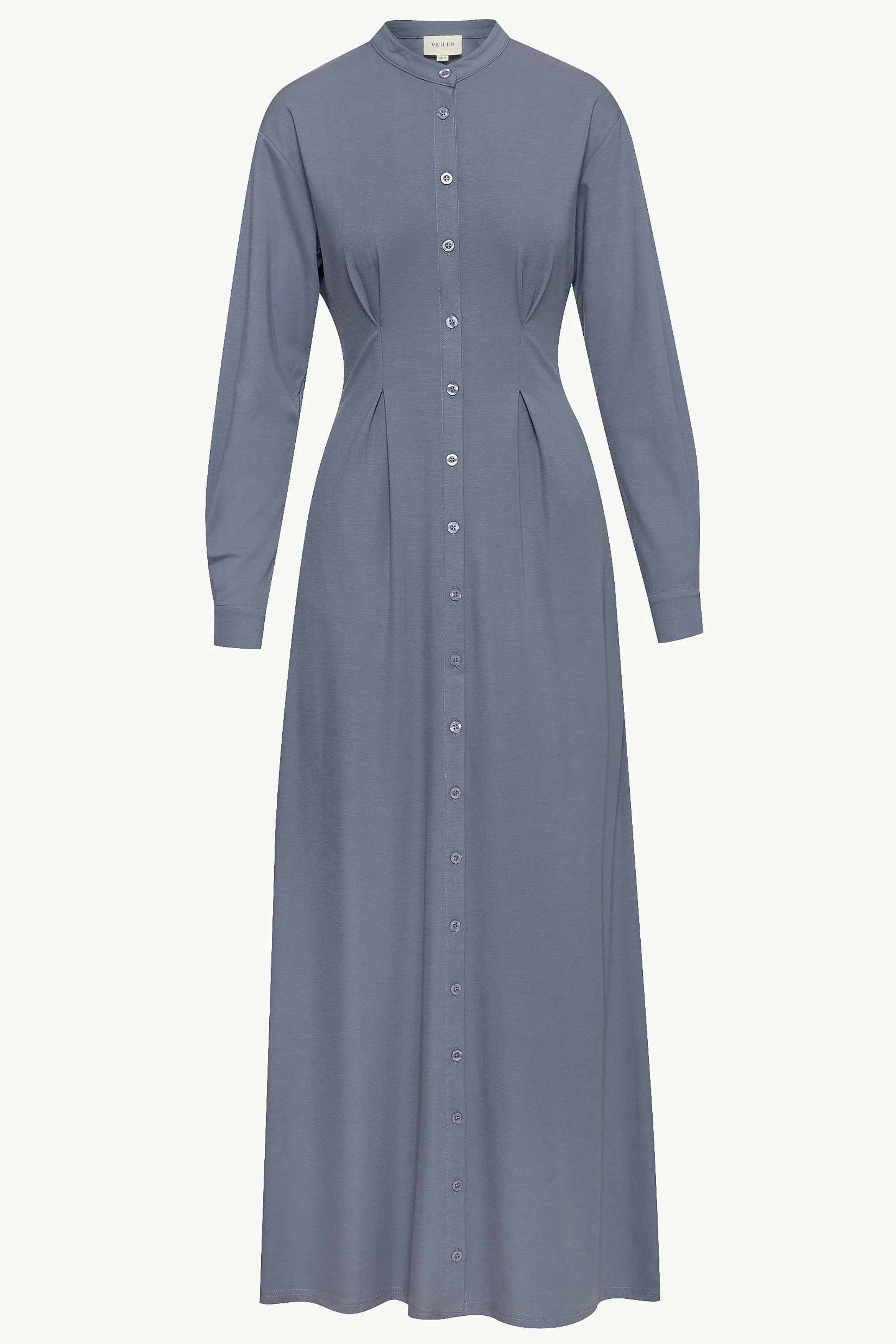 Ivy Jersey Button Down Maxi Dress - Dusk Blue