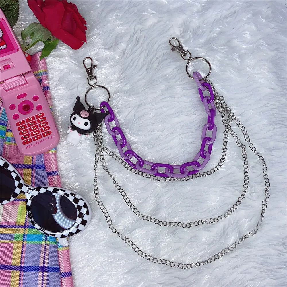 “KUROMI & HELLO KITTY”CUTE JK WAIST CHAIN BY77735