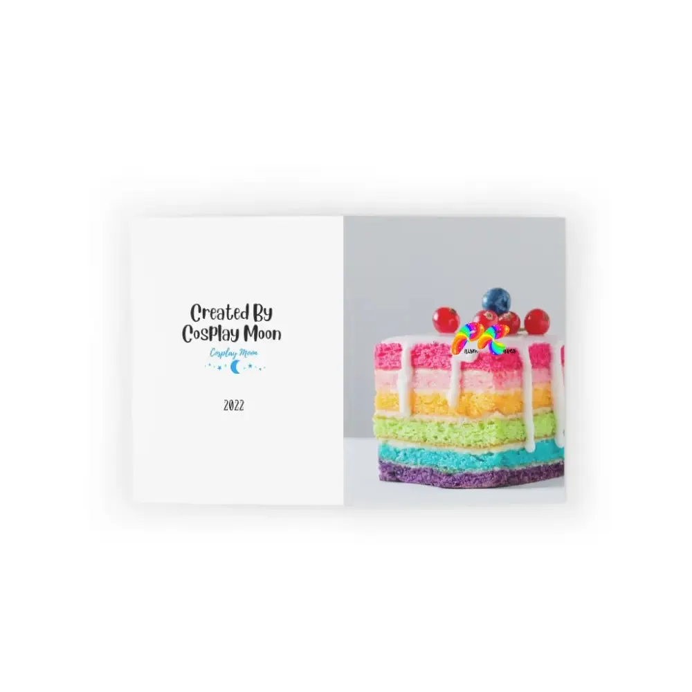 LGBTQ Rainbow Cake Blank Birthday Cards