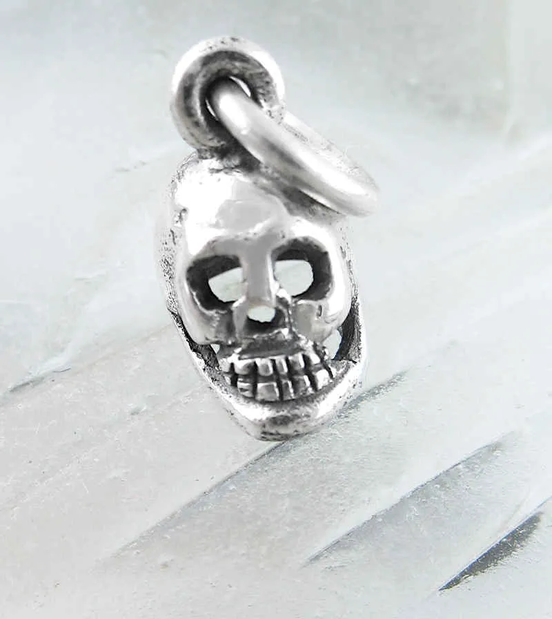 Miniature Life-Like Human Skull Charm