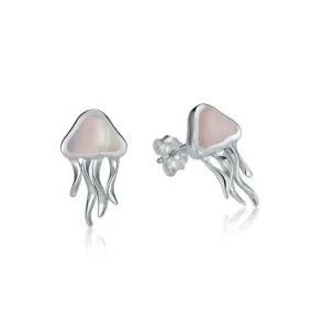 Mother of Pearl Moon Jellyfish Earrings