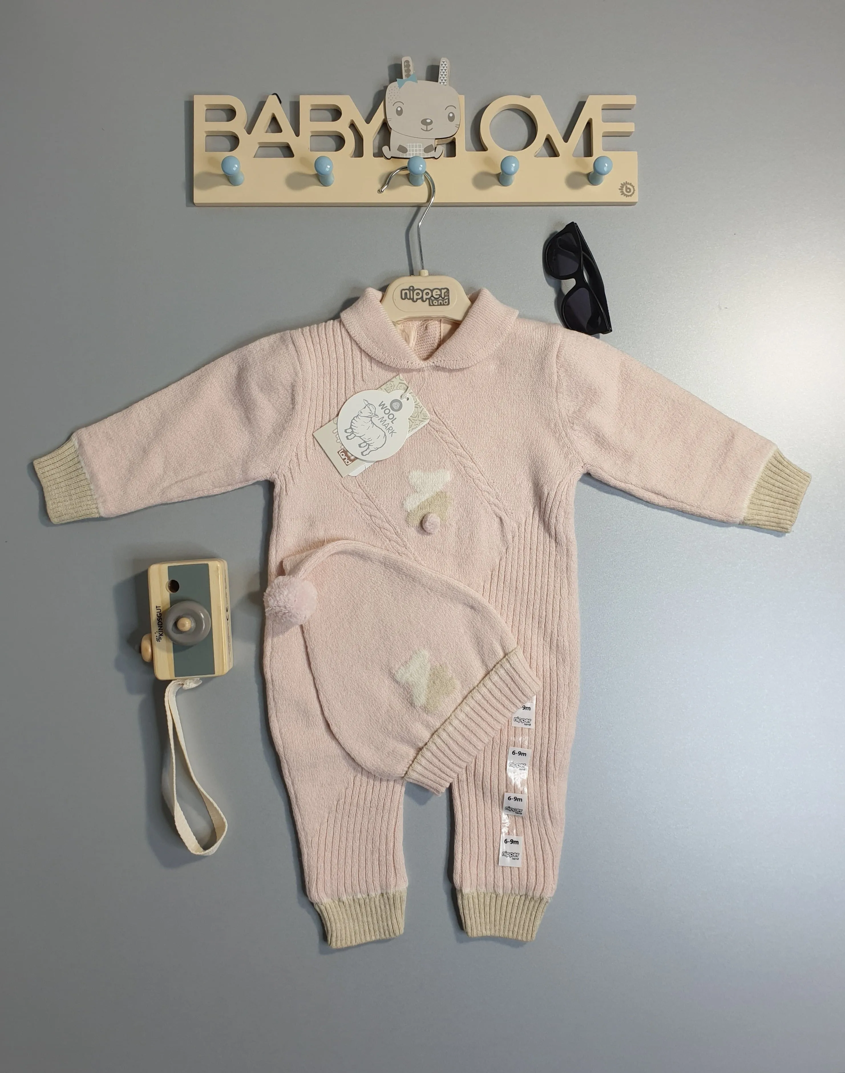 Muffinandco - Baby  Strick-Overall mit Mütze-6234