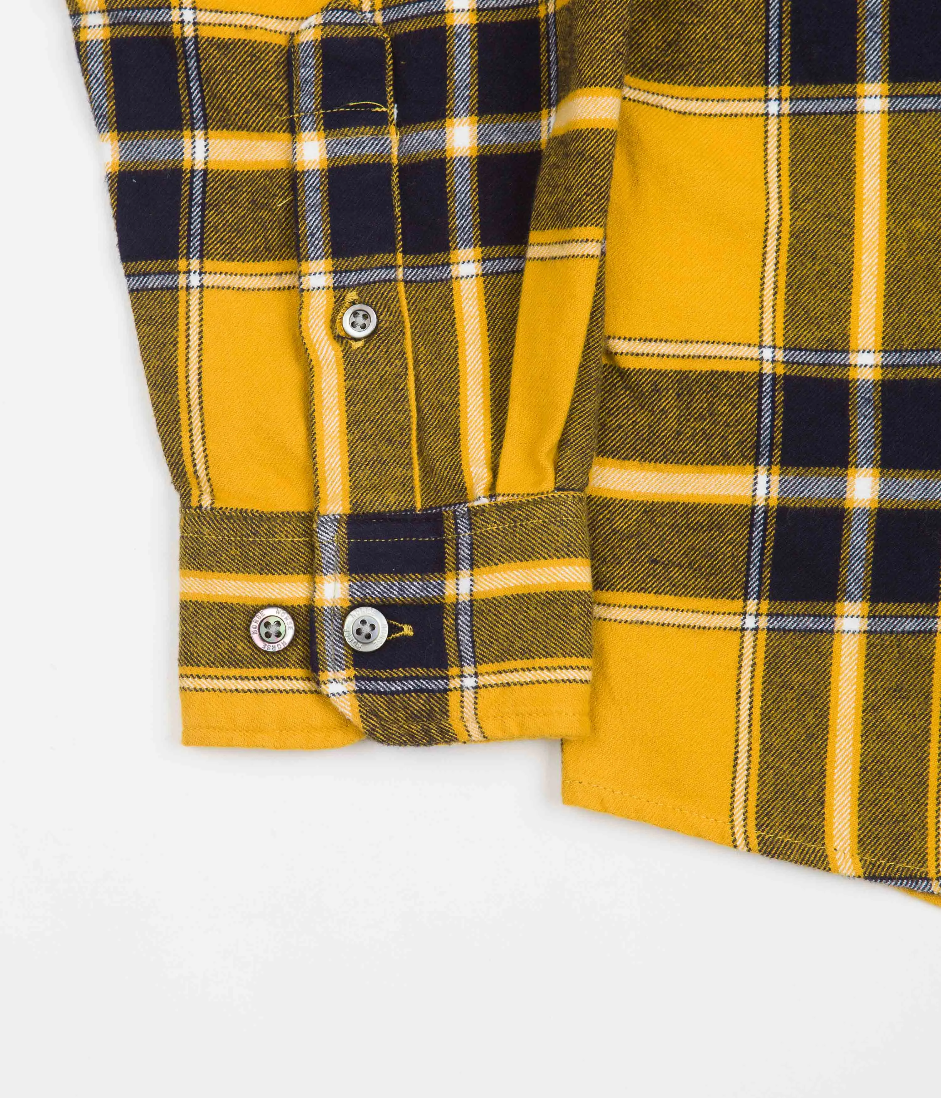 Norse Projects Anton Brushed Flannel Check Shirt - Turmeric Yellow