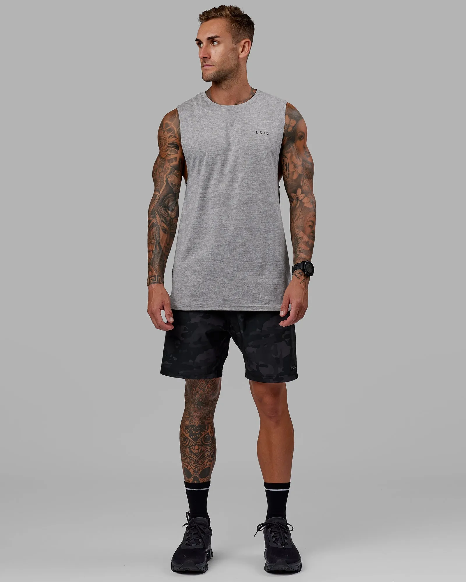 Perform VapourFLX Muscle Tank - Light Grey Marl