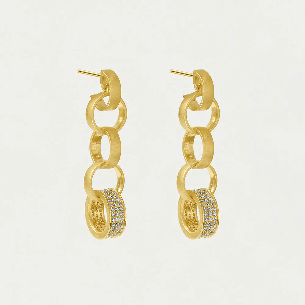 Petit Pavé Statement Chain Earrings