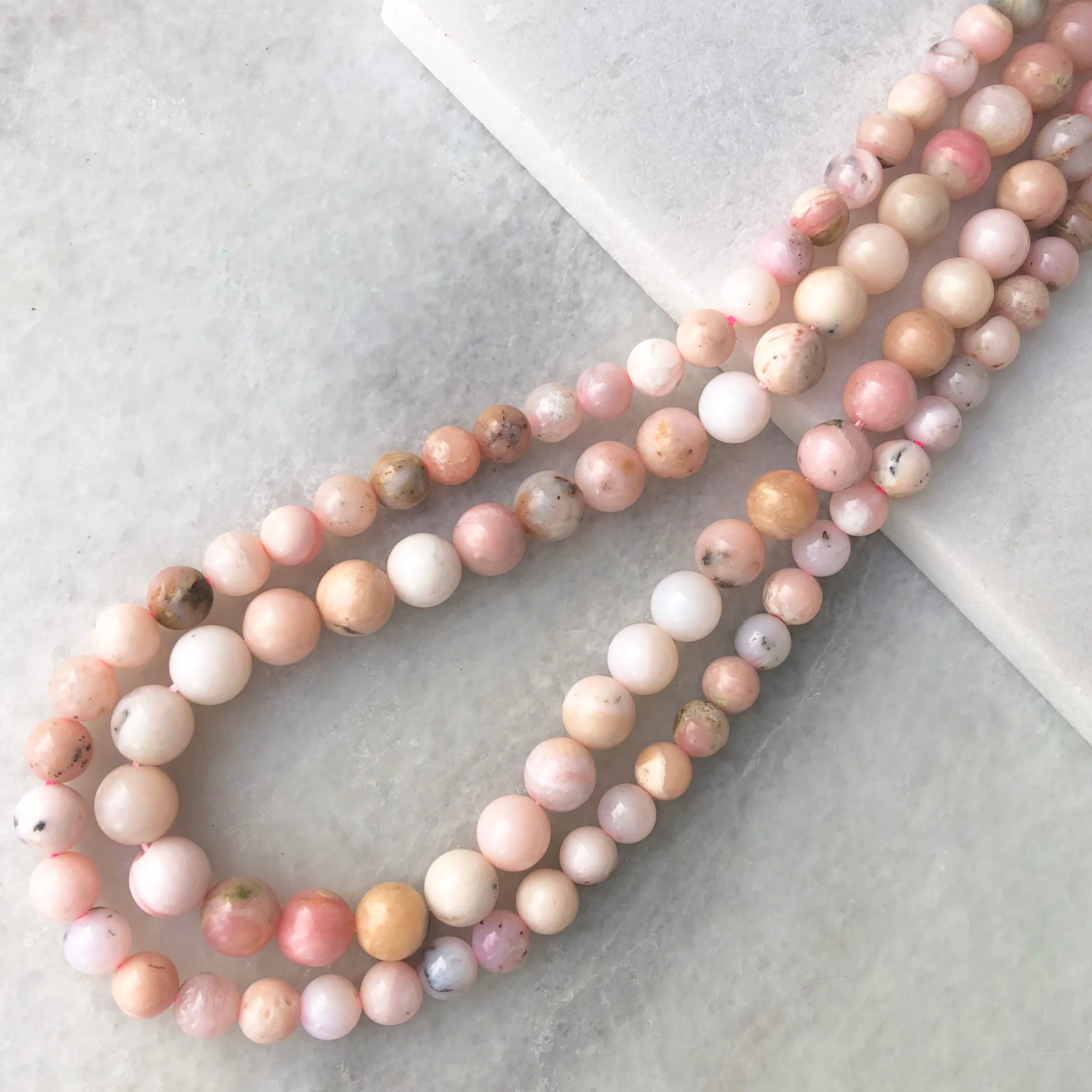 Pink Opal Bead Strand