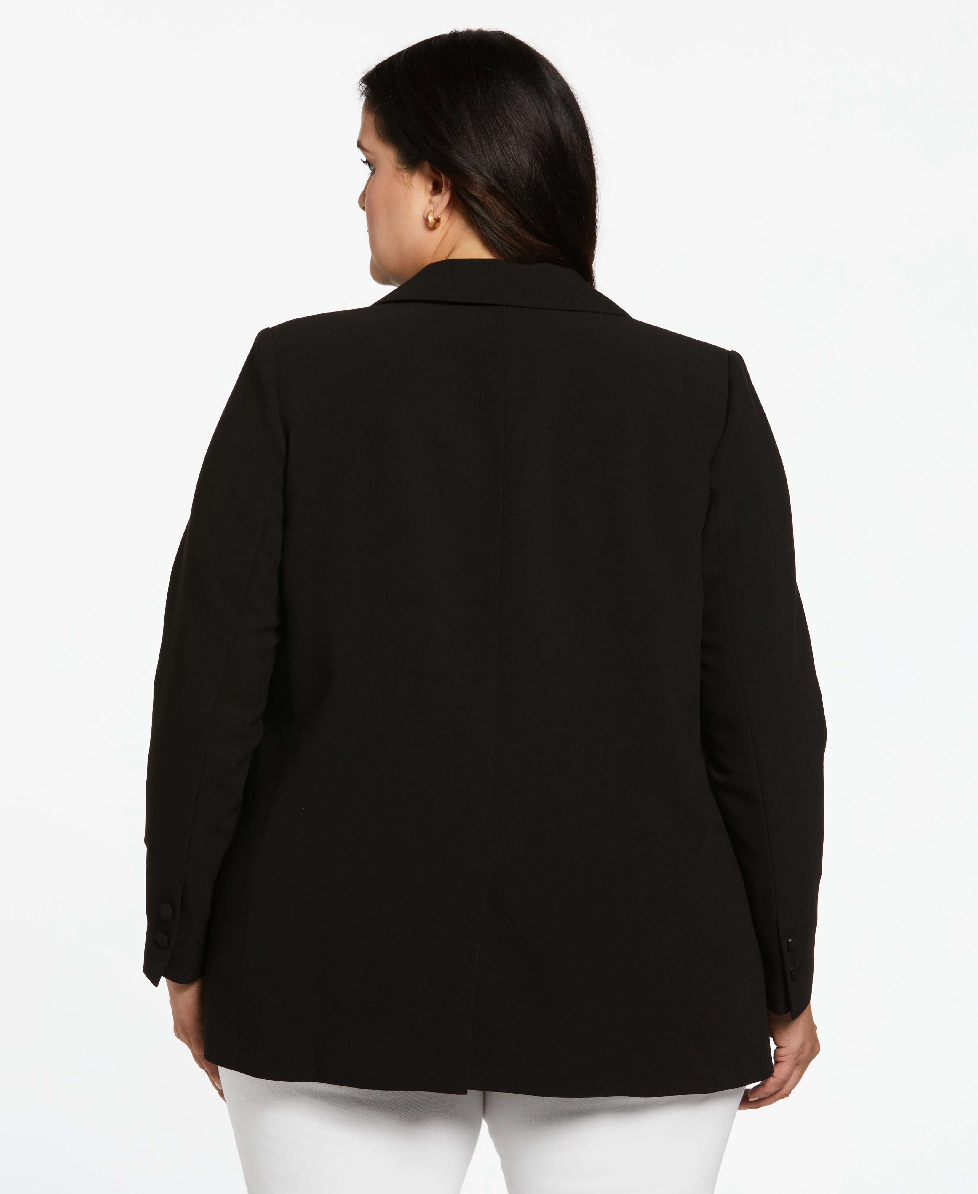 Plus Size Double Breasted Gabardine Blazer